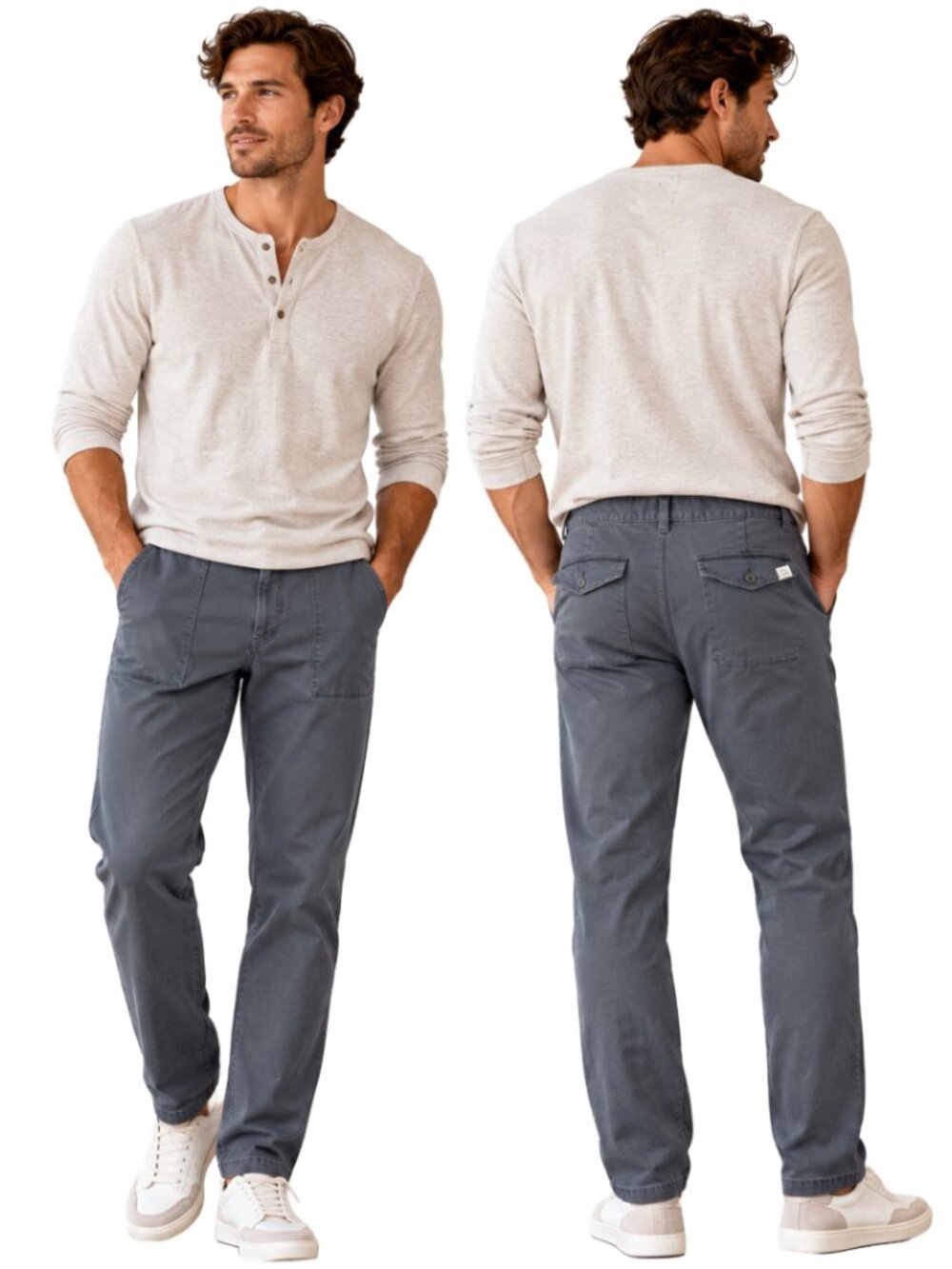 FF.LA Five Four Los Angeles Frontier Straight Leg Pants Men's 36x32 Steel Chinos